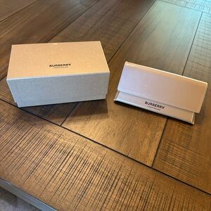 Burberry sunglass case and box.  Case and box only.  No sunglasses.  Brand new.